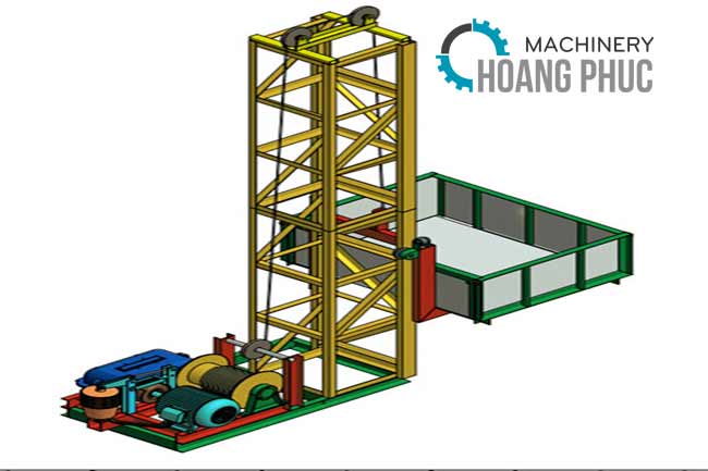 Máy vận thăng nâng hàng bệ tời 1000kg
